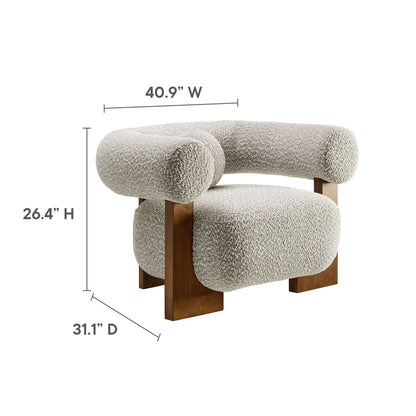 Modway - Jace Boucle Accent Chair by Modway  Living Room Sofas and Armchairs Gray - EEI-6996-RIV