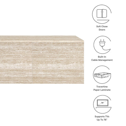 Modway - Terra 71" Wall-Mounted TV Stand by Modway  Living Room Decor Brown - EEI-7006-TRA