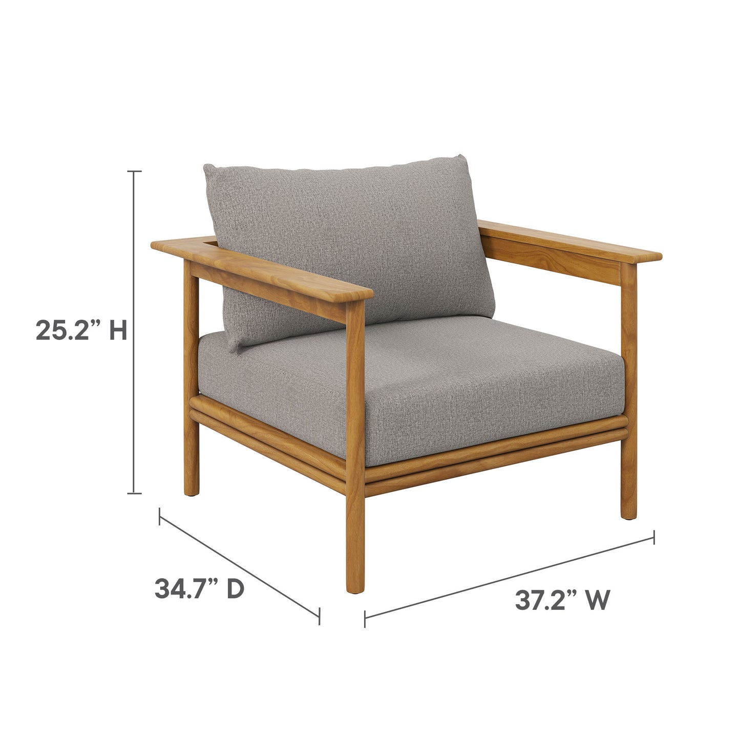 Modway - Wren Outdoor Patio Teak Wood Armchair Set of 2 by Modway  Outdoor Furniture Sofa Sectionals Brown - EEI-7068-NAT-DRI