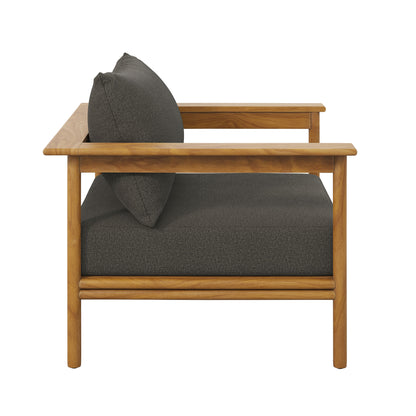 Modway - Wren Outdoor Patio Teak Wood Armchair by Modway  Outdoor Furniture Sofa Sectionals Gray - EEI-7007-NAT-FLI