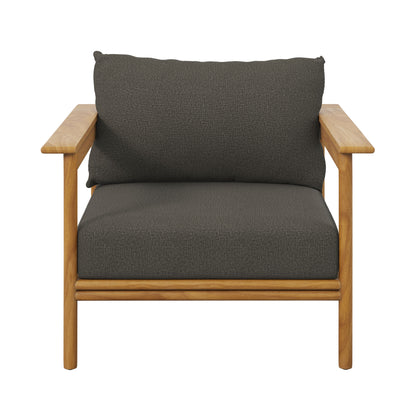 Modway - Wren Outdoor Patio Teak Wood Armchair by Modway  Outdoor Furniture Sofa Sectionals Gray - EEI-7007-NAT-FLI