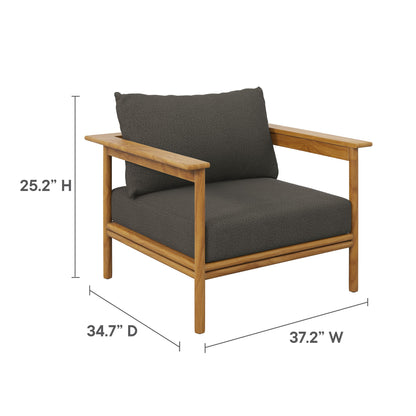 Modway - Wren Outdoor Patio Teak Wood Armchair Set of 2 by Modway  Outdoor Furniture Sofa Sectionals Gray - EEI-7068-NAT-FLI
