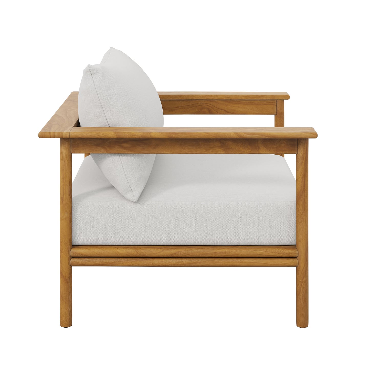 Modway - Wren Outdoor Patio Teak Wood Armchair by Modway  Outdoor Furniture Sofa Sectionals White - EEI-7007-NAT-SAI