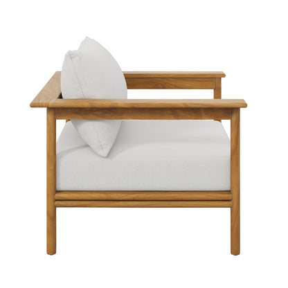 Modway - Wren Outdoor Patio Teak Wood Armchair by Modway  Outdoor Furniture Sofa Sectionals White - EEI-7007-NAT-SAI