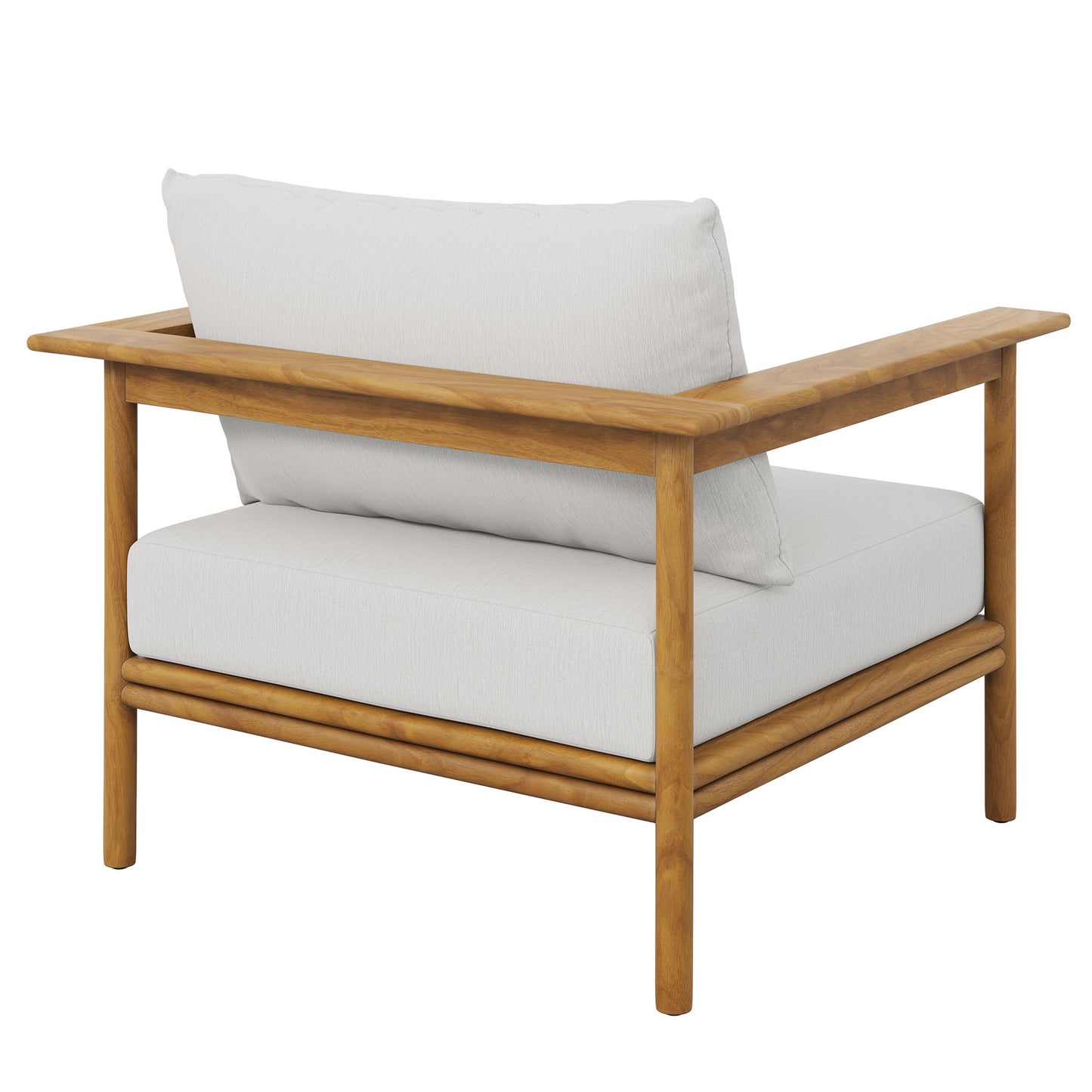 Modway - Wren Outdoor Patio Teak Wood Armchair by Modway  Outdoor Furniture Sofa Sectionals White - EEI-7007-NAT-SAI
