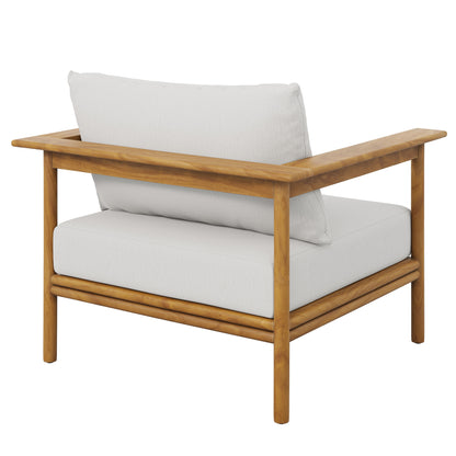 Modway - Wren Outdoor Patio Teak Wood Armchair by Modway  Outdoor Furniture Sofa Sectionals White - EEI-7007-NAT-SAI