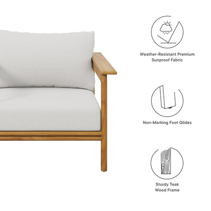 Modway - Wren Outdoor Patio Teak Wood Armchair by Modway  Outdoor Furniture Sofa Sectionals White - EEI-7007-NAT-SAI