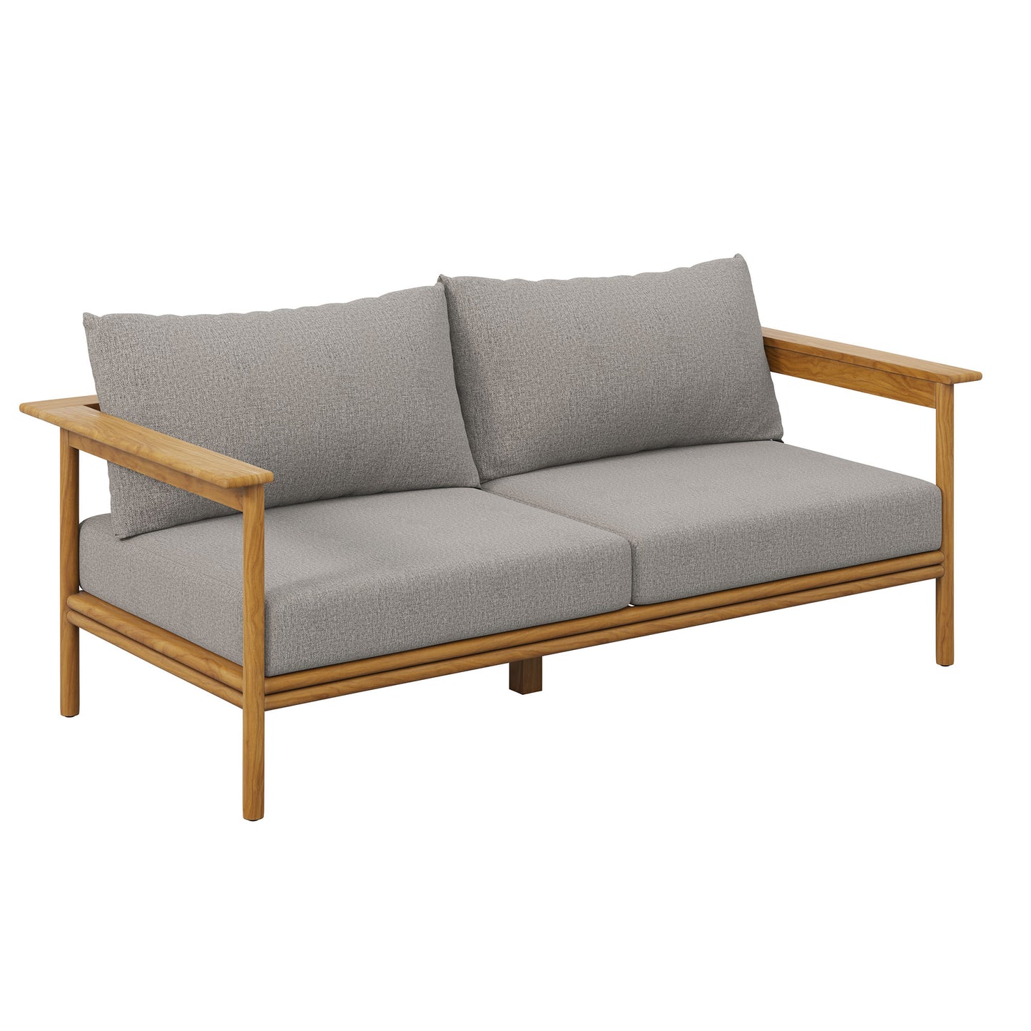 Modway - Wren Outdoor Patio Teak Wood Sofa by Modway  Outdoor Furniture Sofa Sectionals Brown - EEI-7008-NAT-DRI