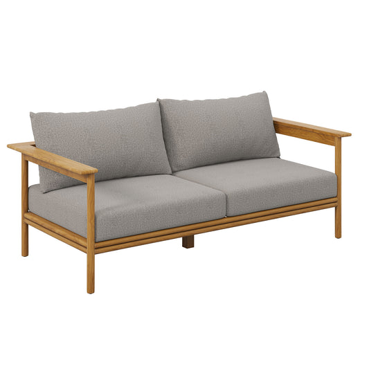 Modway - Wren Outdoor Patio Teak Wood Sofa by Modway  Outdoor Furniture Sofa Sectionals Brown - EEI-7008-NAT-DRI