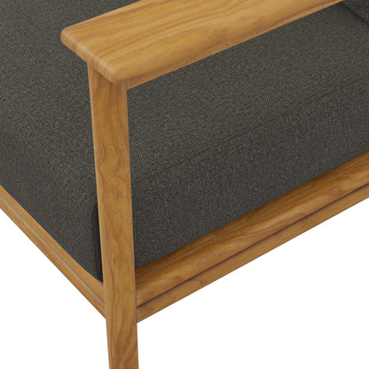 Modway - Wren Outdoor Patio Teak Wood Sofa by Modway  Outdoor Furniture Sofa Sectionals Gray - EEI-7008-NAT-FLI