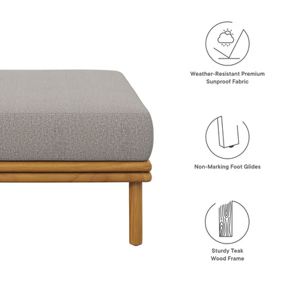 Modway - Wren Outdoor Patio Teak Wood Ottoman by Modway  Outdoor Furniture Sofa Sectionals Brown - EEI-7009-NAT-DRI