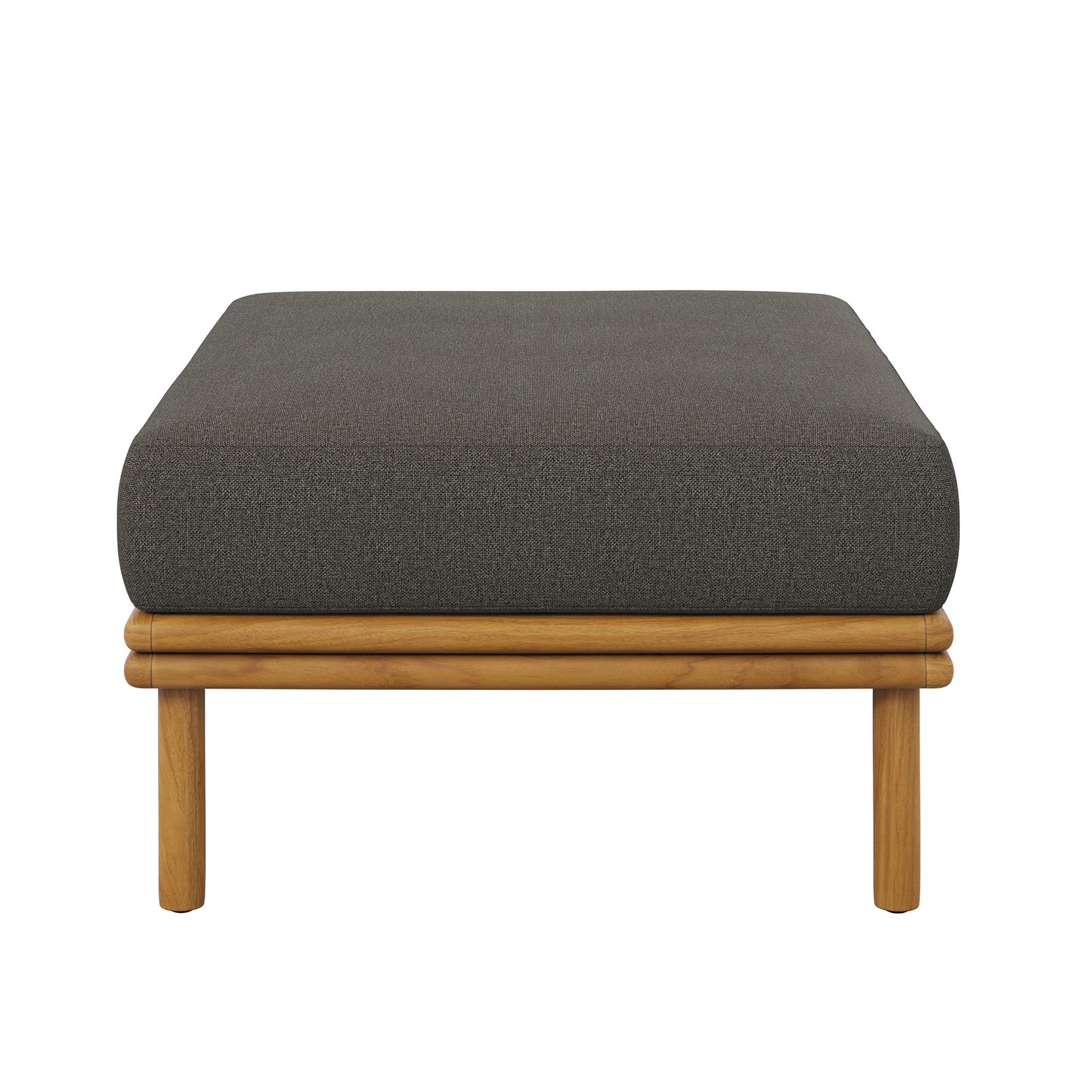 Modway - Wren Outdoor Patio Teak Wood Ottoman by Modway  Outdoor Furniture Sofa Sectionals Gray - EEI-7009-NAT-FLI