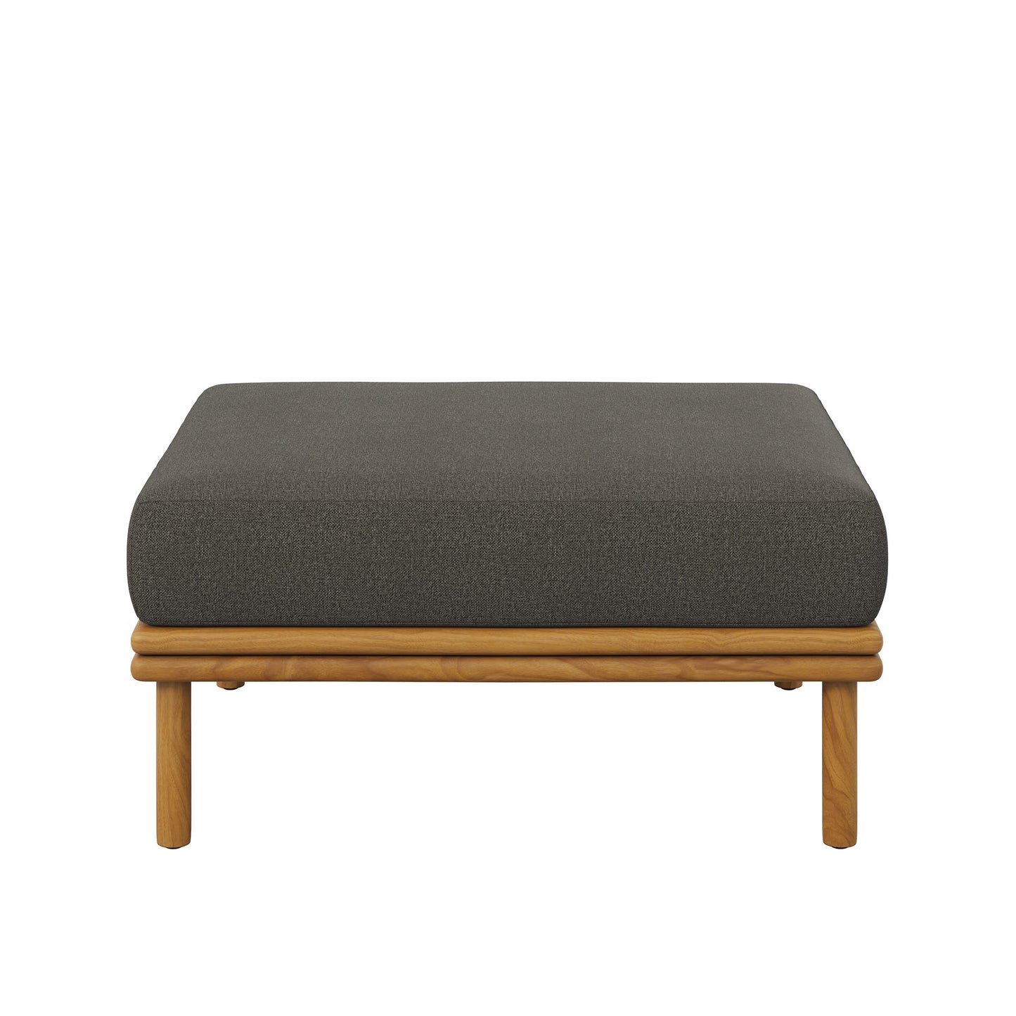 Modway - Wren Outdoor Patio Teak Wood Ottoman by Modway  Outdoor Furniture Sofa Sectionals Gray - EEI-7009-NAT-FLI