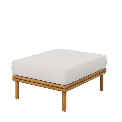 Modway - Wren 2-Piece Outdoor Patio Teak Wood Sofa and Ottoman Set by Modway  Outdoor Furniture Sofa Sectionals White - EEI-7066-NAT-SAI