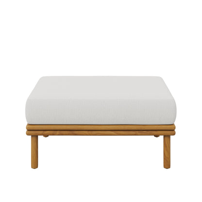 Modway - Wren Outdoor Patio Teak Wood Ottoman by Modway  Outdoor Furniture Sofa Sectionals White - EEI-7009-NAT-SAI
