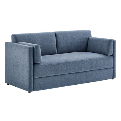 Modway Outlet Linden Upholstered Heathered Chenille Sofa by Modway  Living Room Furniture Denim - EEI-7012-DEN