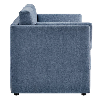 Modway Outlet Linden Upholstered Heathered Chenille Sofa by Modway  Living Room Furniture Denim - EEI-7012-DEN