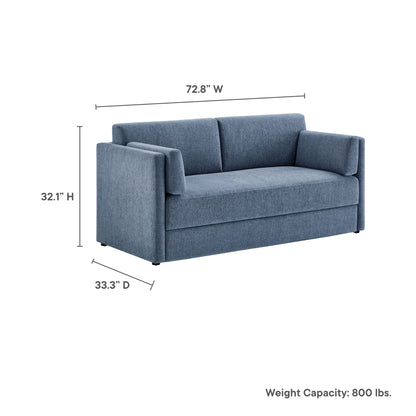 Modway Outlet Linden Upholstered Heathered Chenille Sofa by Modway  Living Room Furniture Denim - EEI-7012-DEN