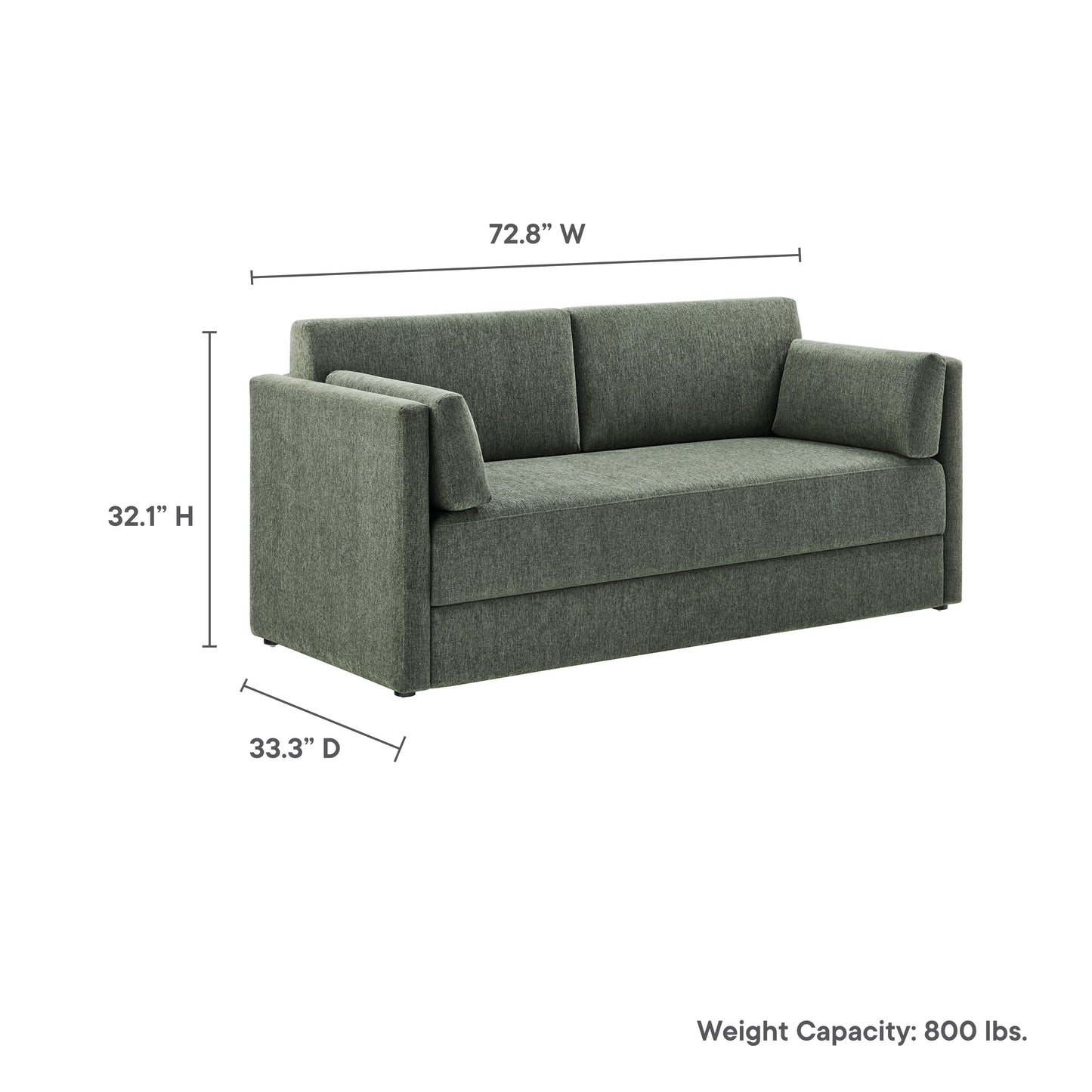 Modway - Linden Upholstered Heathered Chenille Sofa by Modway  Living Room Sofas and Armchairs Green - EEI-7012-EUC