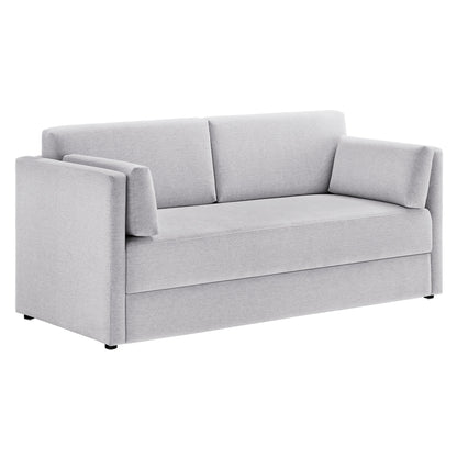 Modway - Linden Upholstered Heathered Chenille Sofa by Modway  Living Room Sofas and Armchairs Gray - EEI-7012-NPT
