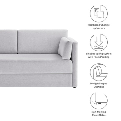 Modway - Linden Upholstered Heathered Chenille Sofa by Modway  Living Room Sofas and Armchairs Gray - EEI-7012-NPT