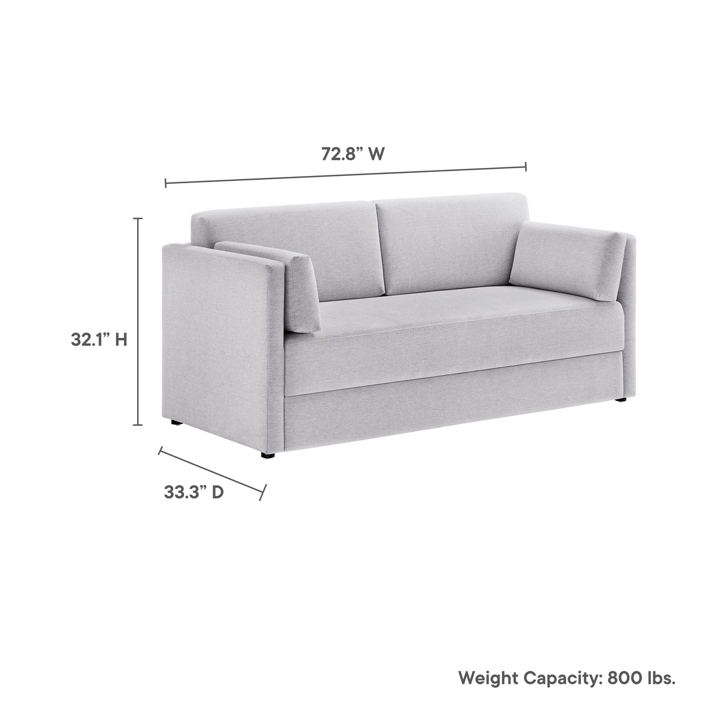 Modway - Linden Upholstered Heathered Chenille Sofa by Modway  Living Room Sofas and Armchairs Gray - EEI-7012-NPT