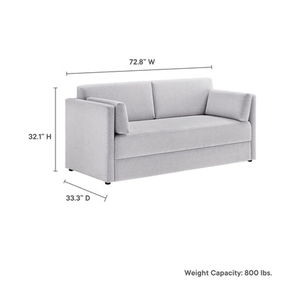 Modway - Linden Upholstered Heathered Chenille Sofa by Modway  Living Room Sofas and Armchairs Gray - EEI-7012-NPT
