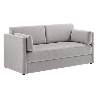 Modway Outlet Linden Upholstered Heathered Chenille Sofa by Modway  Living Room Furniture Taupe - EEI-7012-TAU