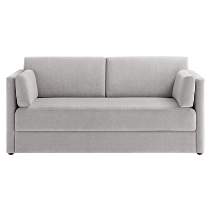 Modway Outlet Linden Upholstered Heathered Chenille Sofa by Modway  Living Room Furniture Taupe - EEI-7012-TAU