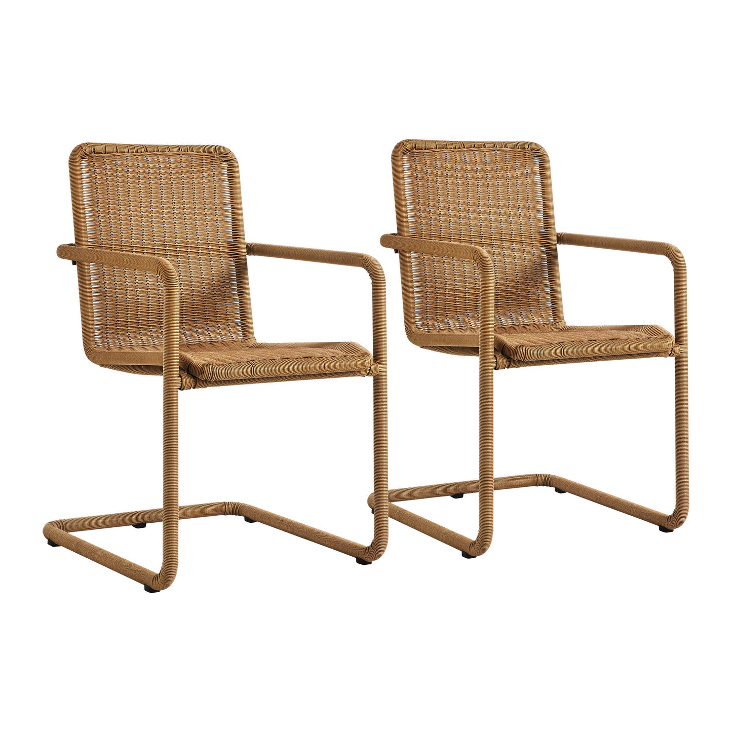 Modway - Abacus Outdoor Patio Wicker Dining Chairs Set of 2 by Modway  Outdoor Furniture Bar and Dining Brown - EEI-7014-NAT
