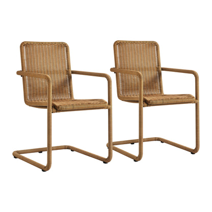 Modway - Abacus Outdoor Patio Wicker Dining Chairs Set of 2 by Modway  Outdoor Furniture Bar and Dining Brown - EEI-7014-NAT