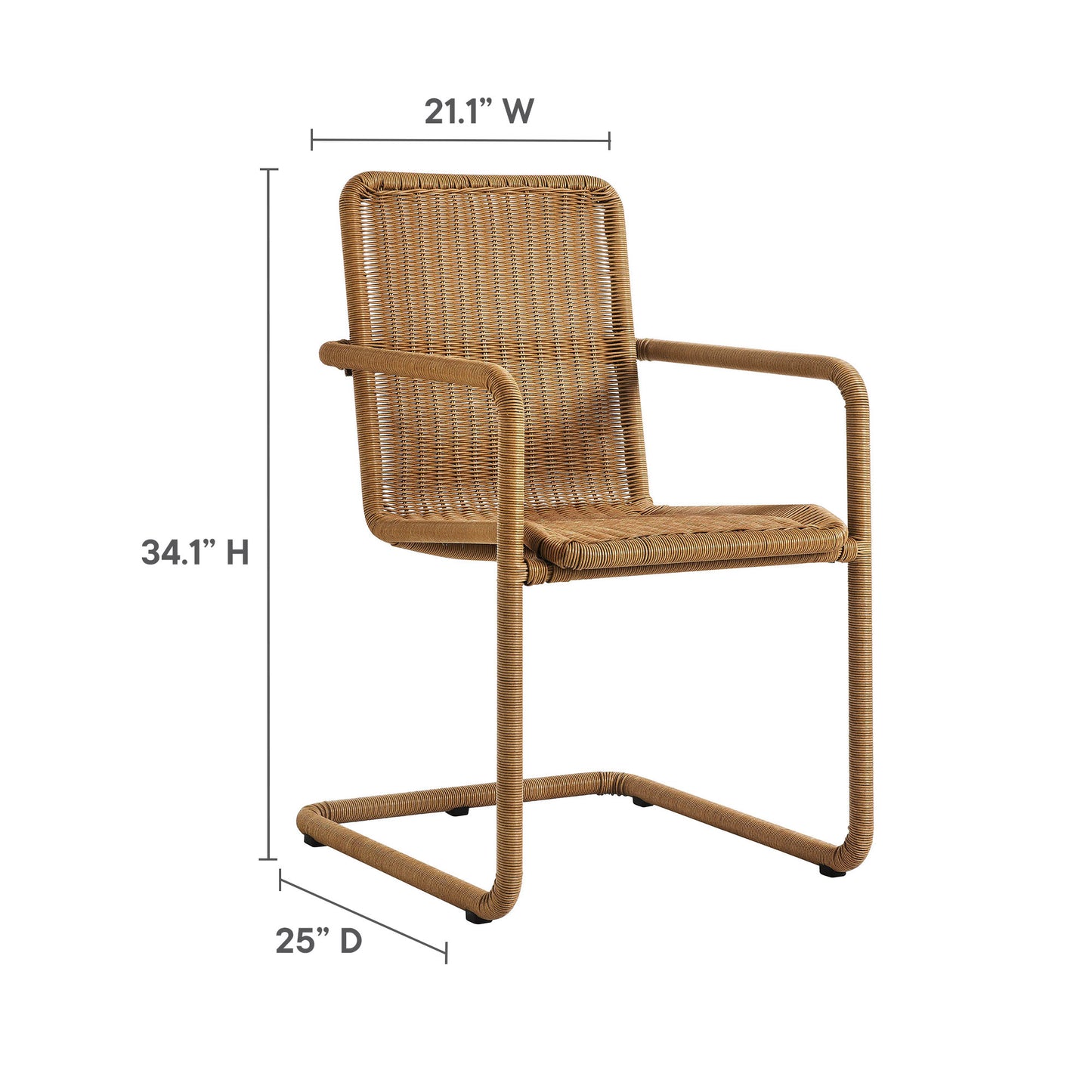 Modway - Abacus Outdoor Patio Wicker Dining Chairs Set of 2 by Modway  Outdoor Furniture Bar and Dining Brown - EEI-7014-NAT