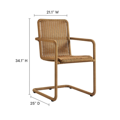 Modway - Abacus Outdoor Patio Wicker Dining Chairs Set of 2 by Modway  Outdoor Furniture Bar and Dining Brown - EEI-7014-NAT