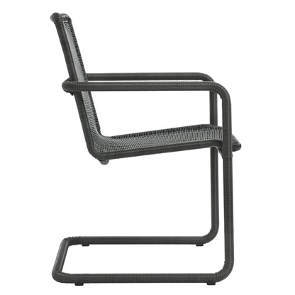 Modway - Abacus Outdoor Patio Wicker Dining Chairs Set of 2 by Modway  Outdoor Furniture Bar and Dining Black - EEI-7014-SLA