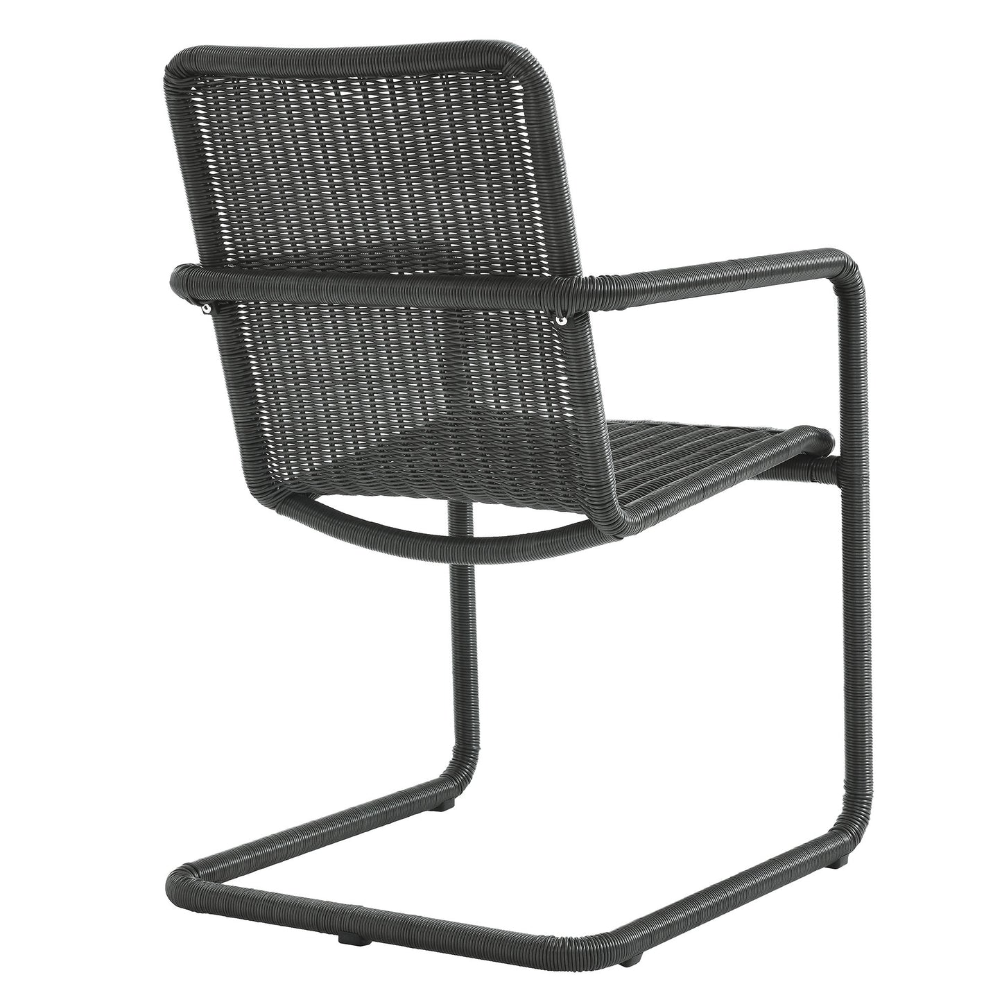 Modway - Abacus Outdoor Patio Wicker Dining Chairs Set of 2 by Modway  Outdoor Furniture Bar and Dining Black - EEI-7014-SLA