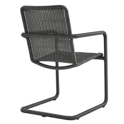 Modway - Abacus Outdoor Patio Wicker Dining Chairs Set of 2 by Modway  Outdoor Furniture Bar and Dining Black - EEI-7014-SLA