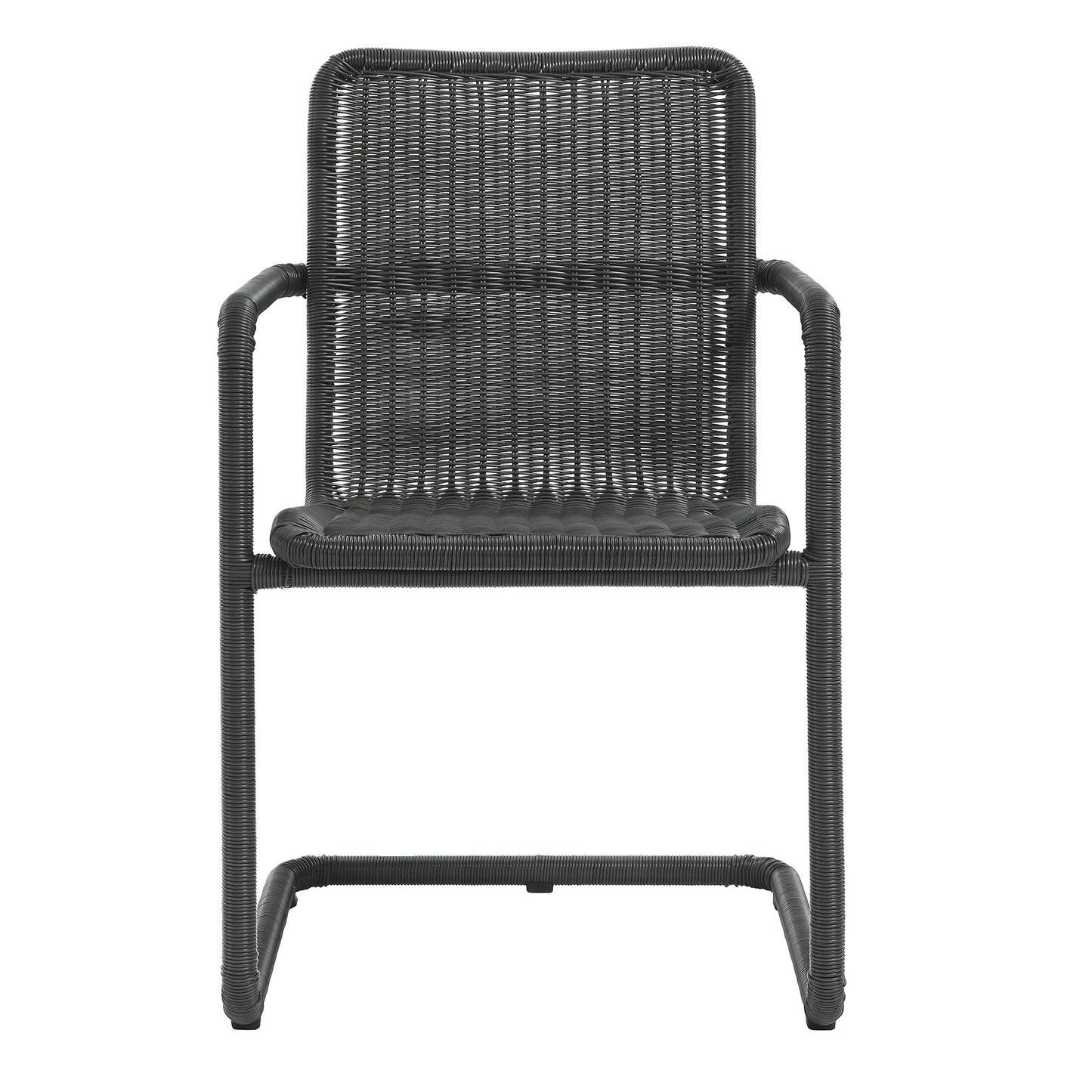 Modway - Abacus Outdoor Patio Wicker Dining Chairs Set of 2 by Modway  Outdoor Furniture Bar and Dining Black - EEI-7014-SLA