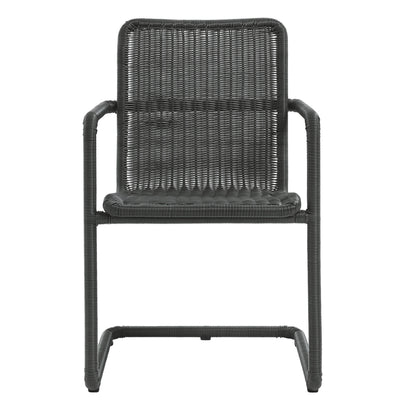 Modway - Abacus Outdoor Patio Wicker Dining Chairs Set of 2 by Modway  Outdoor Furniture Bar and Dining Black - EEI-7014-SLA