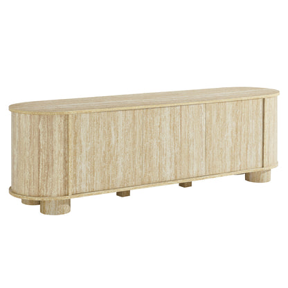 Modway - Overture 63? Oval Faux Travertine TV Stand by Modway  Living Room Decor Brown - EEI-7016-TRA