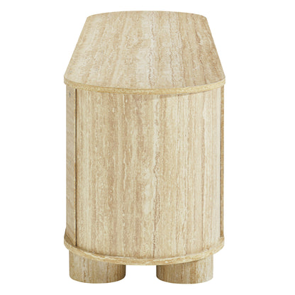 Modway - Overture 63? Oval Faux Travertine TV Stand by Modway  Living Room Decor Brown - EEI-7016-TRA