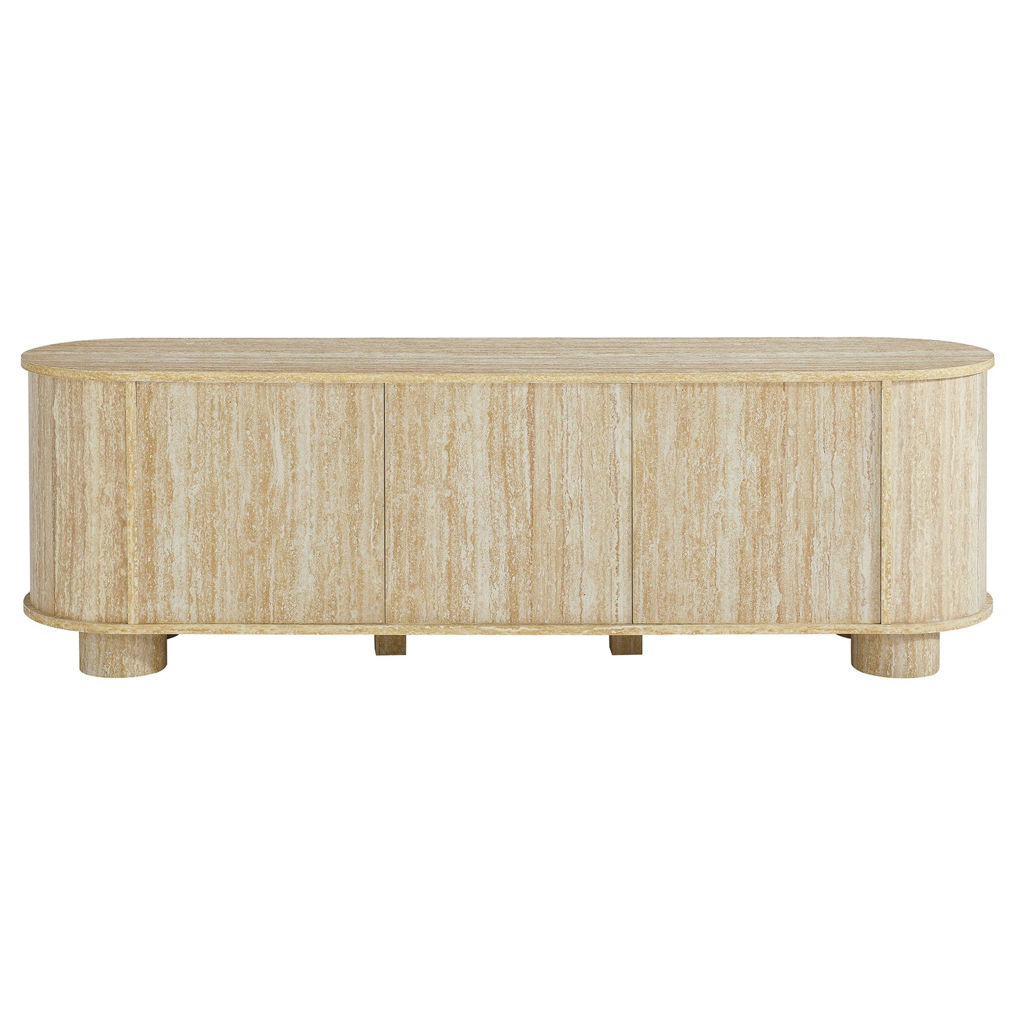 Modway - Overture 63? Oval Faux Travertine TV Stand by Modway  Living Room Decor Brown - EEI-7016-TRA