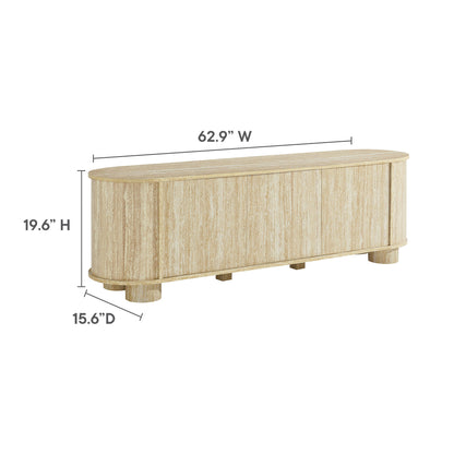 Modway - Overture 63? Oval Faux Travertine TV Stand by Modway  Living Room Decor Brown - EEI-7016-TRA