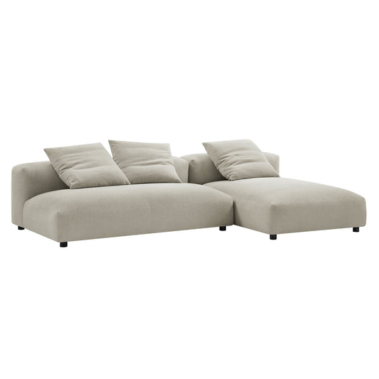 Modway - Solace 2-Piece Modular Upholstered Fabric Sectional Sofa With Chaise by Modway  Living Room Sofas and Armchairs Brown - EEI-7025-LIN