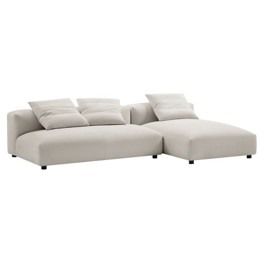 Modway - Solace 2-Piece Modular Upholstered Fabric Sectional Sofa With Chaise by Modway  Living Room Sofas and Armchairs Gray - EEI-7025-SAL