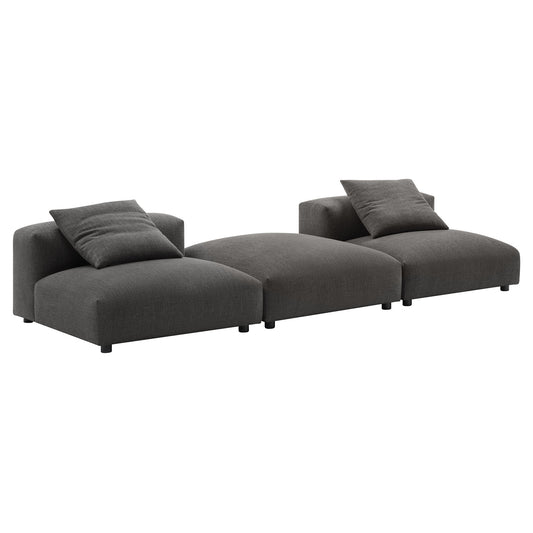 Modway - Solace 3-Piece Modular Upholstered Fabric Sectional Sofa by Modway  Living Room Sofas and Armchairs Gray - EEI-7029-CHA