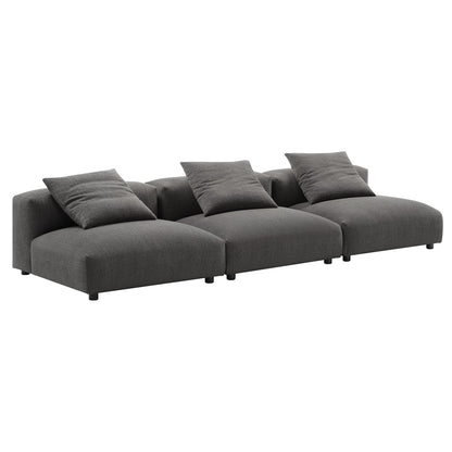 Modway - Solace 3-Piece Modular Upholstered Fabric Sofa by Modway  Living Room Sofas and Armchairs Gray - EEI-7035-CHA