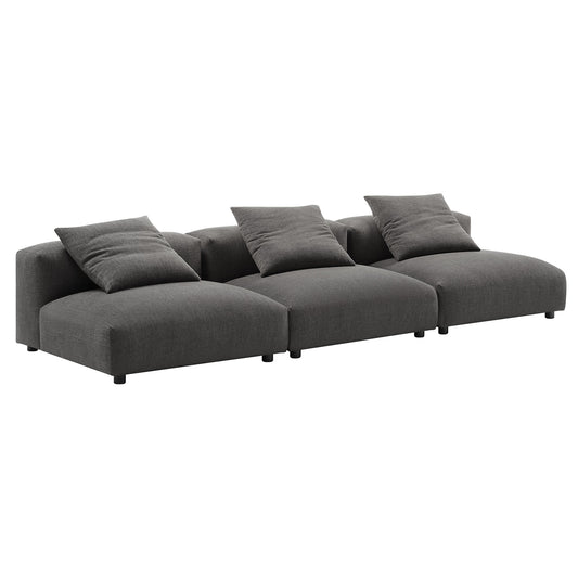 Modway - Solace 3-Piece Modular Upholstered Fabric Sofa by Modway  Living Room Sofas and Armchairs Gray - EEI-7035-CHA