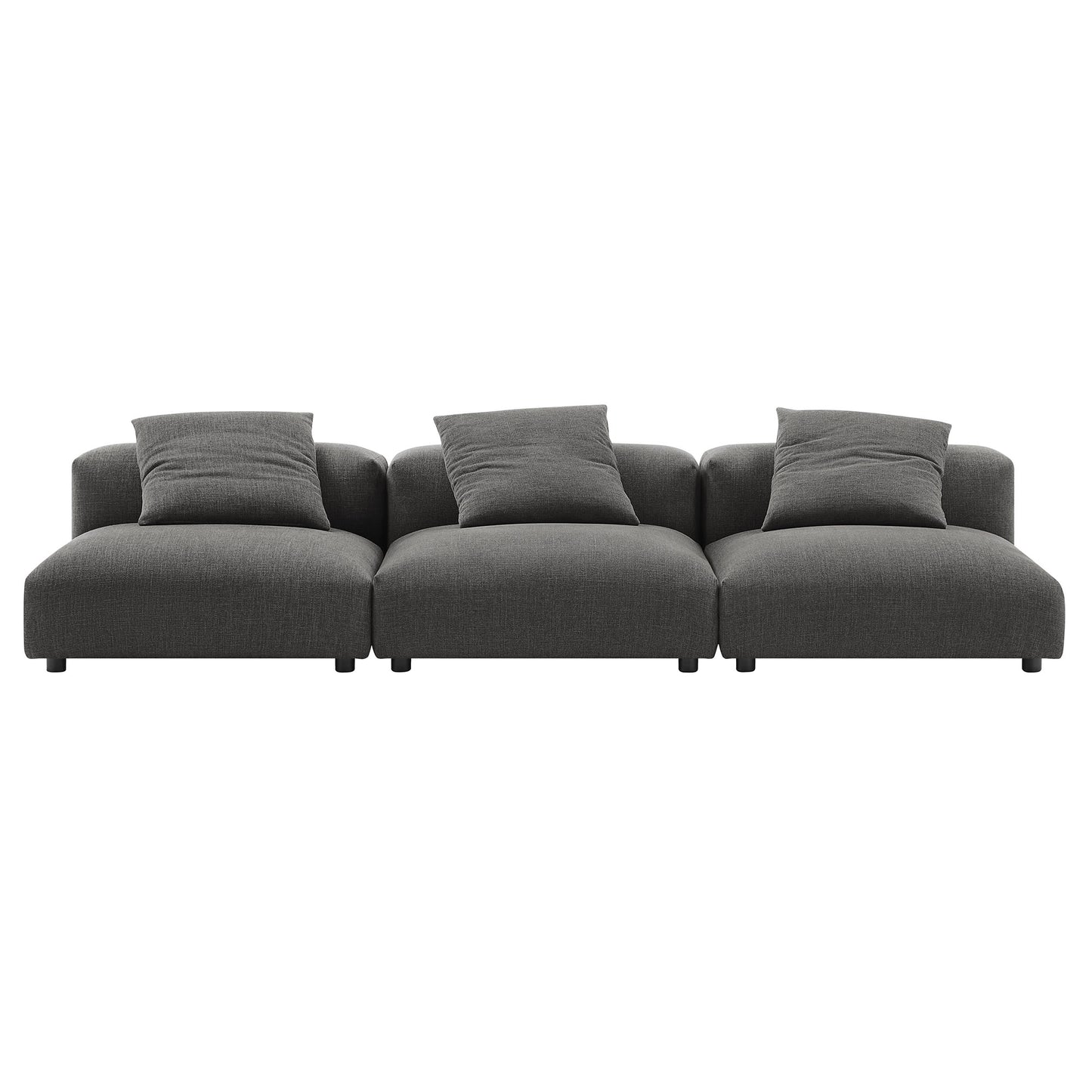 Modway - Solace 3-Piece Modular Upholstered Fabric Sofa by Modway  Living Room Sofas and Armchairs Gray - EEI-7035-CHA