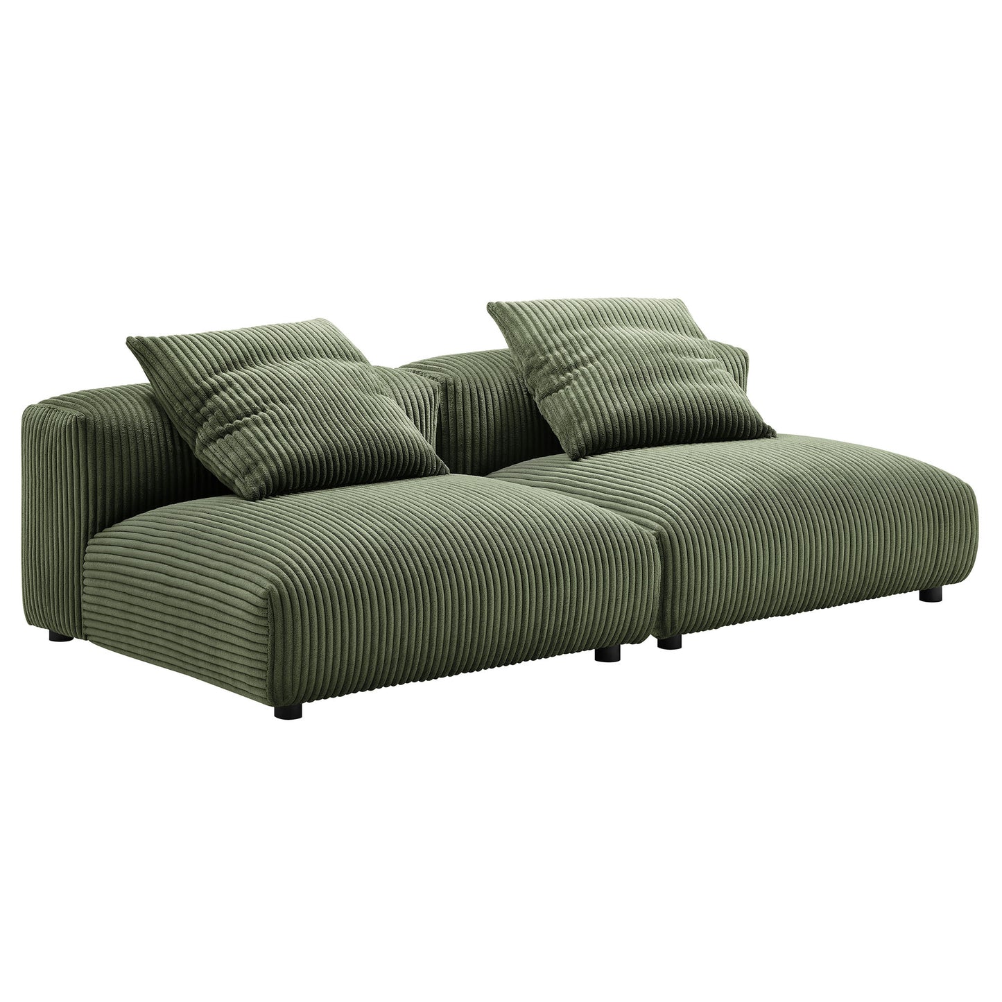 Modway - Solace 2-Piece Modular Corduroy Upholstered Sofa by Modway  Living Room Sofas and Armchairs Green - EEI-7036-FRN