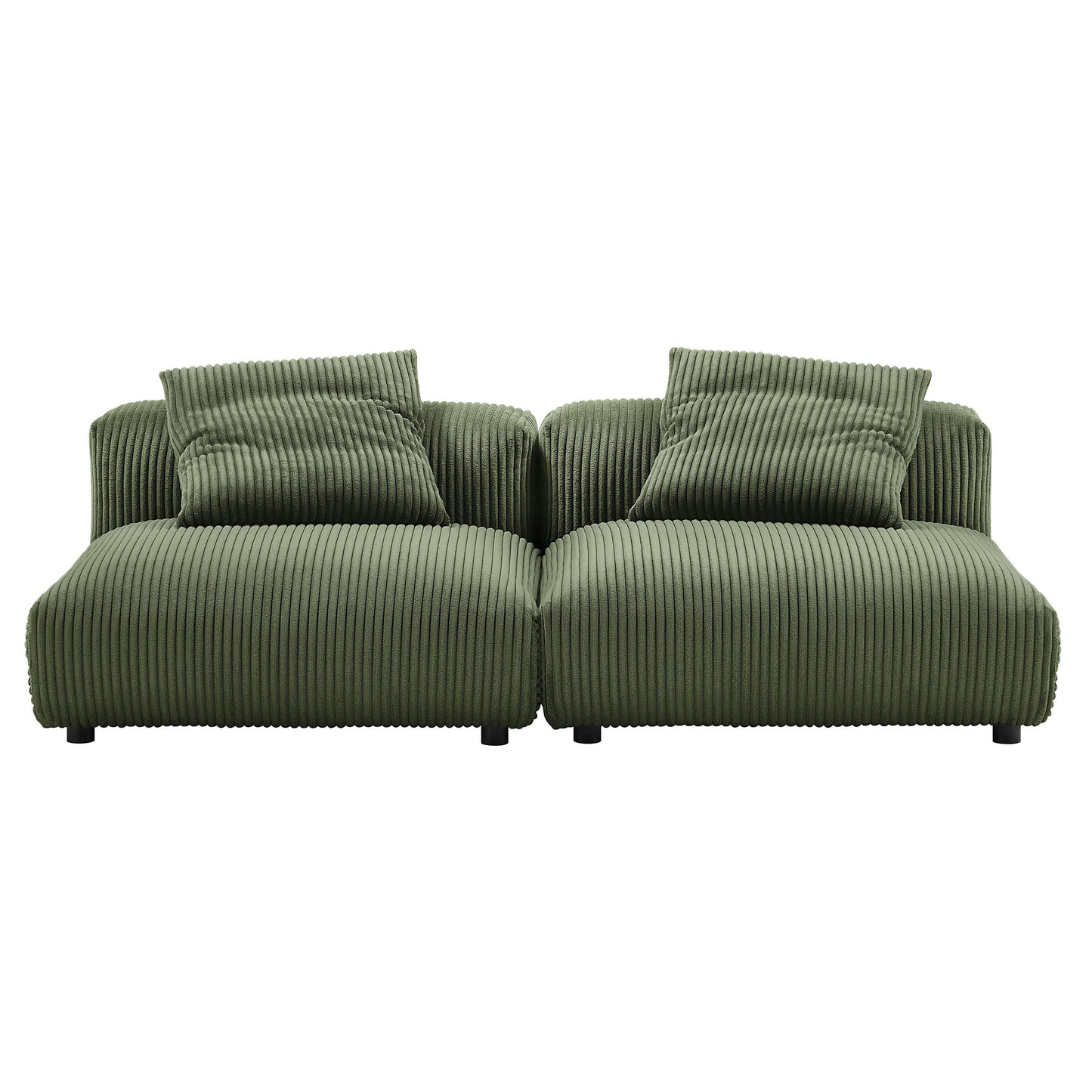 Modway - Solace 2-Piece Modular Corduroy Upholstered Sofa by Modway  Living Room Sofas and Armchairs Green - EEI-7036-FRN